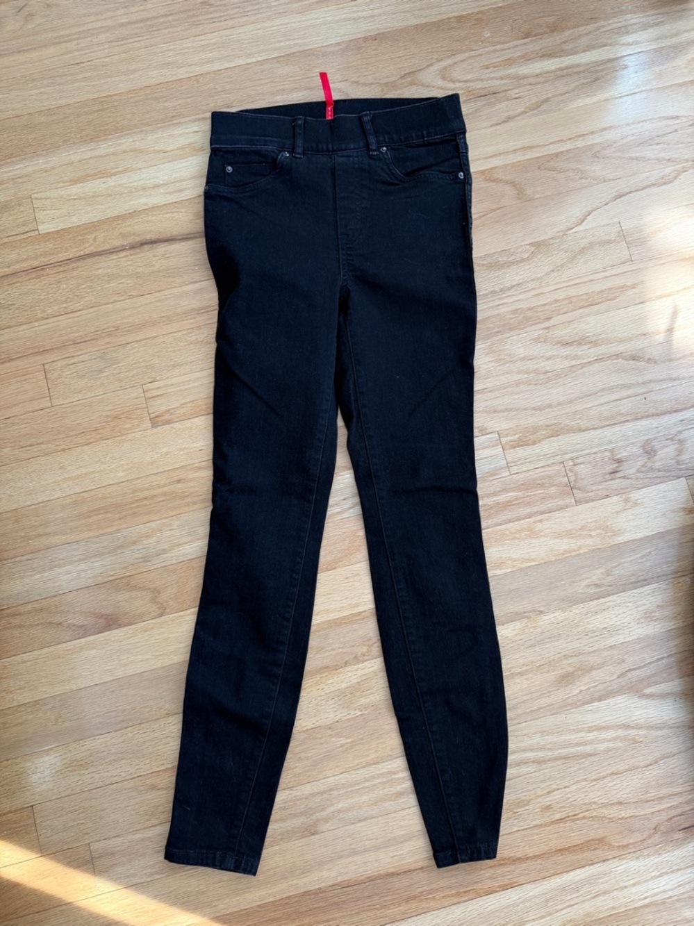 Spanx Jean-ish leggings, black slimming skinny jeans, size XS